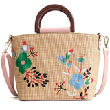 Embroidered Straw Crossbody Bag - Presidential Brand (R)