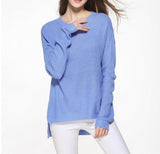 Womens Relaxed Fit Round Neck Sweater in Blue - Presidential Brand (R)