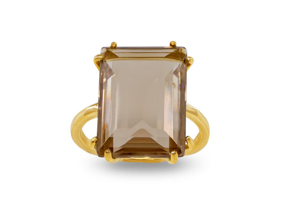 Emerald Cut Citrine Crystal Ring in Sterling Silver - Presidential Brand (R)
