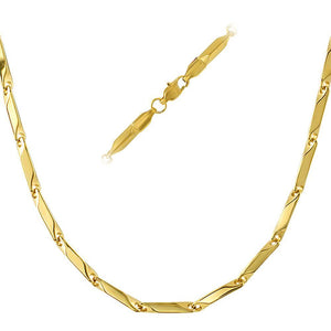 Bullet Stainless IP Gold Steel Chain Necklace 3MM - Presidential Brand (R)