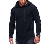 Mens Slim Fit Biker Hoodie in Black - Presidential Brand (R)