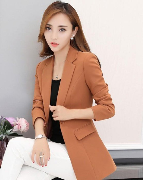 Womens One Button Slim Fit Blazer - Presidential Brand (R)