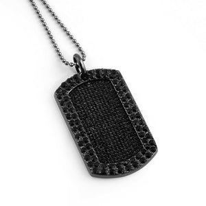 Full Stone Dog Tag and Chain Black - Presidential Brand (R)