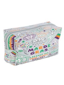 MARDI GRAS PRINT VINYL MAKEUP POUCH - Presidential Brand (R)
