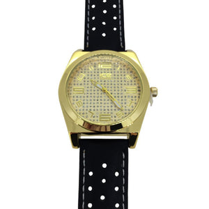 Smooth Polished Bezel Dress Watch Black Band - Presidential Brand (R)