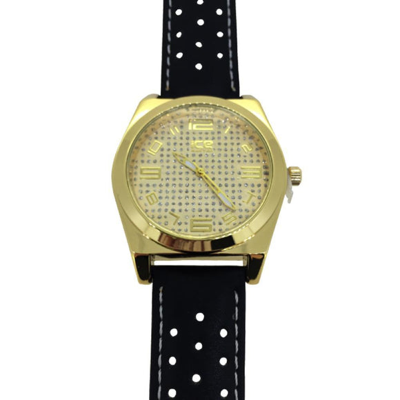 Smooth Polished Bezel Dress Watch Black Band - Presidential Brand (R)