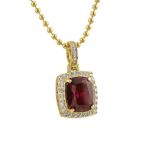 Lab Ruby Pendant Gold CZ - Presidential Brand (R)