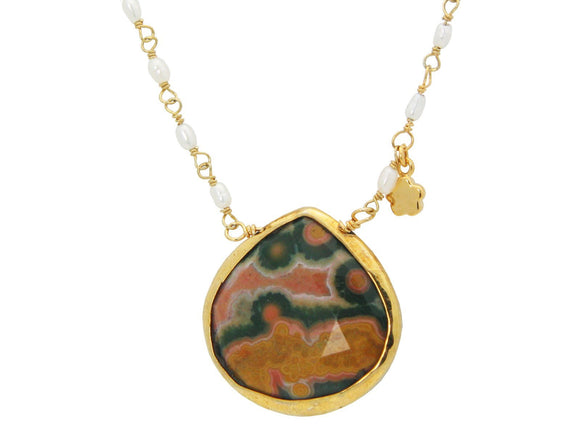 Mini Pearls & Agate Stone Necklace - Presidential Brand (R)