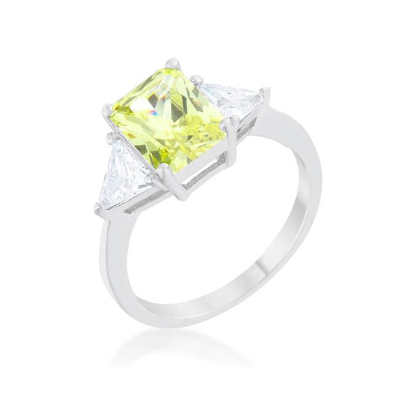 Classic Peridot Rhodium Engagement Ring [ clone ] - Presidential Brand (R)