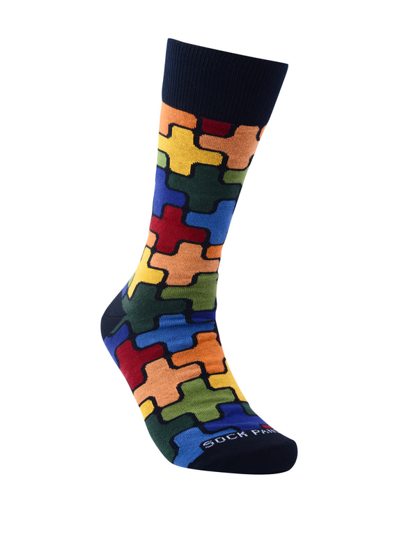 Sophisticated Puzzle Pattern Socks from the Sock Panda - Presidential Brand (R)