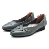 Women Shoes Leaf Comfortable Causal Slip On Flats - Presidential Brand (R)