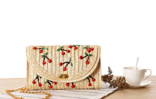 Cherry Straw Bag with Chain - Presidential Brand (R)
