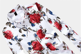 Mens Red Floral Shirt - Presidential Brand (R)