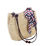 Straw Tote with Wooden Beads - Presidential Brand (R)