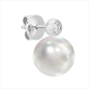 CZ Freswhater Pearl Stud Earrings - Presidential Brand (R)
