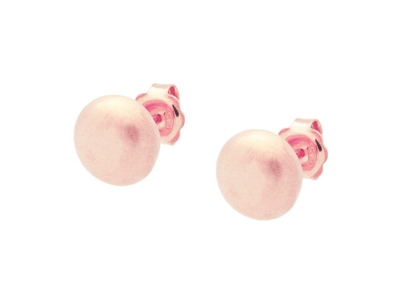 Rose Golden Flat Ball Stud Earrings (Satin Finish) - Presidential Brand (R)