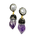 Isis Amethyst and Pearl Earrings - Presidential Brand (R)