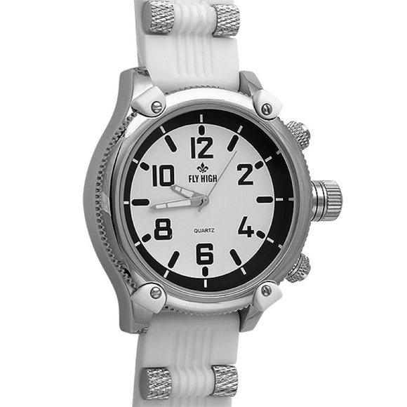 White Rubber Mens Bars Watch - Presidential Brand (R)