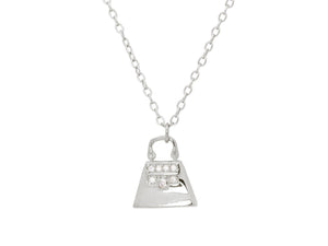 Teen Sparkling Cz Purse Pendant Necklace in Sterling Silver, 16" + 2" - Presidential Brand (R)