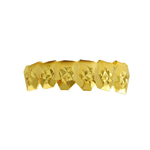 Custom Gold Grillz Diamond Cut Bottom - Presidential Brand (R)