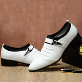Men Solid Color Folds Comfy Microfiber Leather Non Slip Formal Shoes - Presidential Brand (R)