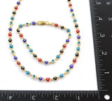 (meveye-02-j5) 18kt Brazilian Gold Filled Multicolored Evil Eye Links. - Presidential Brand (R)