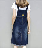 Womens Denim Pinafore Dress with Pockets - Presidential Brand (R)
