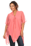 Plus Size Women's Front Tie Beach Dress Cove Up Swimwear Made in USA - Presidential Brand (R)