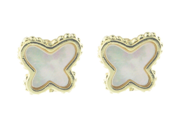 Mother of Pearl Butterfly Stud Earrings - Presidential Brand (R)