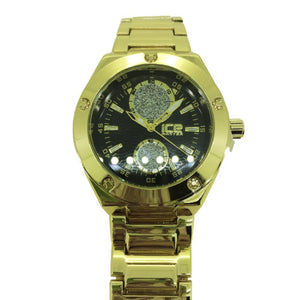 Fashion Black Dial Gold Hip Hop Watch - Presidential Brand (R)