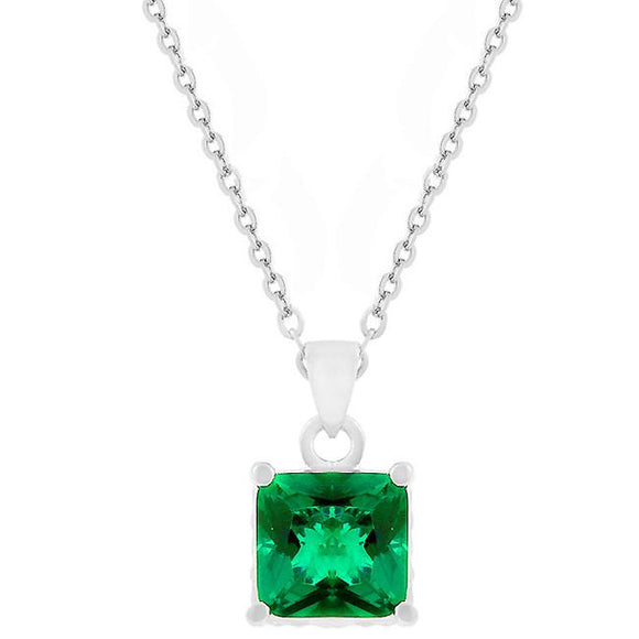 Dual Cubic Zirconia Square Pendant - Presidential Brand (R)