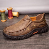 Men Non Slip Outdoor Business Casual Slip On Leather Shoes - Presidential Brand (R)