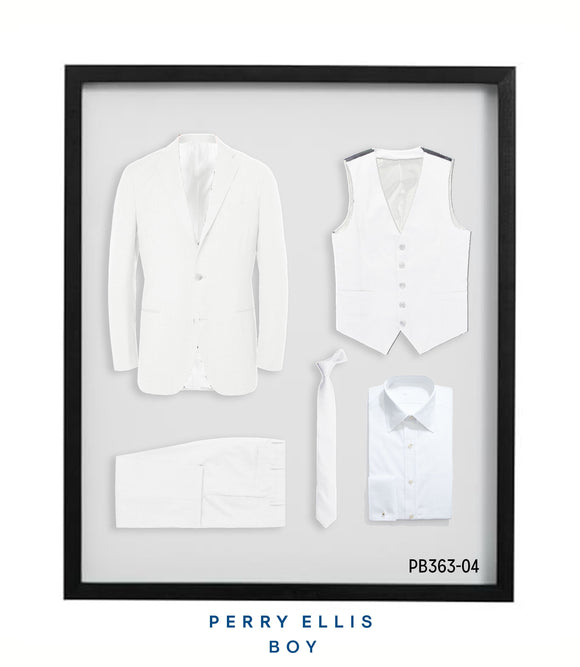 PB363-04 Perry Ellis Boys Suit White Suits - Presidential Brand (R)