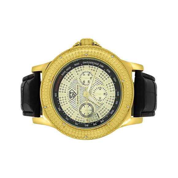 Tachymeter Gold Diamond Super Techno Watch - Presidential Brand (R)