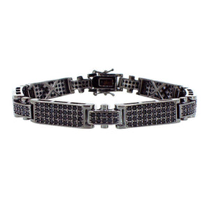 Skinny Link Black CZ Micro Pave Bracelet - Presidential Brand (R)