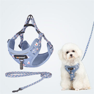 Harness Leash Sets Adjustable Lengths Reflective Design Breathable Mesh Dog Collar