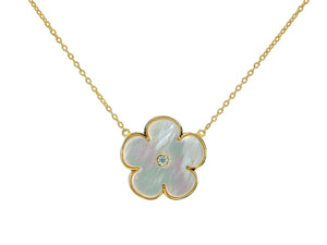 Mother of Pearl Daisy Flower Necklace - Presidential Brand (R)