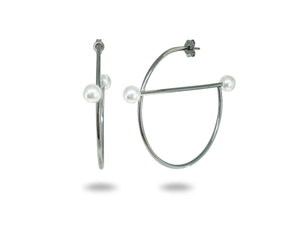 Midnight Swarovski Pearl Constellation Hoops - Presidential Brand (R)