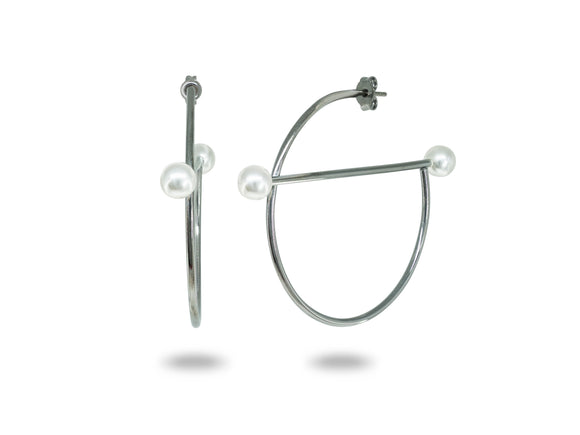Midnight Swarovski Pearl Constellation Hoops - Presidential Brand (R)