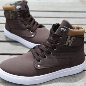Mens Casual Daily High Top Ankle Faux Leather Boots - Presidential Brand (R)