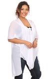 Plus Size Women's Front Tie Beach Dress Cove Up Swimwear Made in USA - Presidential Brand (R)