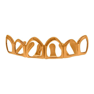 Rose Gold Grillz 6 Outline Teeth Top - Presidential Brand (R)