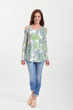 Abstract Rose Garden (7648) ~ Cold Shoulder Tunic - Presidential Brand (R)