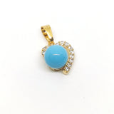 1-2462-h1 Gold Overlay Heart and Colored Pearl with CZ Accent Pendant. - Presidential Brand (R)
