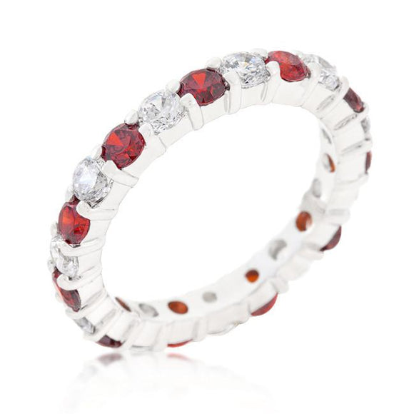 Mini Jessica Band with Garnet Cubic Zirconia - Presidential Brand (R)