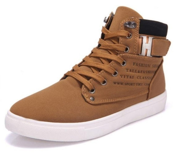 Mens Casual Daily High Top Ankle Faux Leather Boots - Presidential Brand (R)