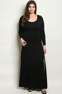 Women's Plus SIze Black Long Sleeve Scoop Neck Jersey Maxi Dress(6 pcs/ Bundle) - Presidential Brand (R)