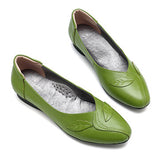 Women Shoes Leaf Comfortable Causal Slip On Flats - Presidential Brand (R)
