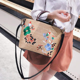 Embroidered Straw Crossbody Bag - Presidential Brand (R)