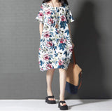 Womens Breezy Linen Floral Dress - Presidential Brand (R)